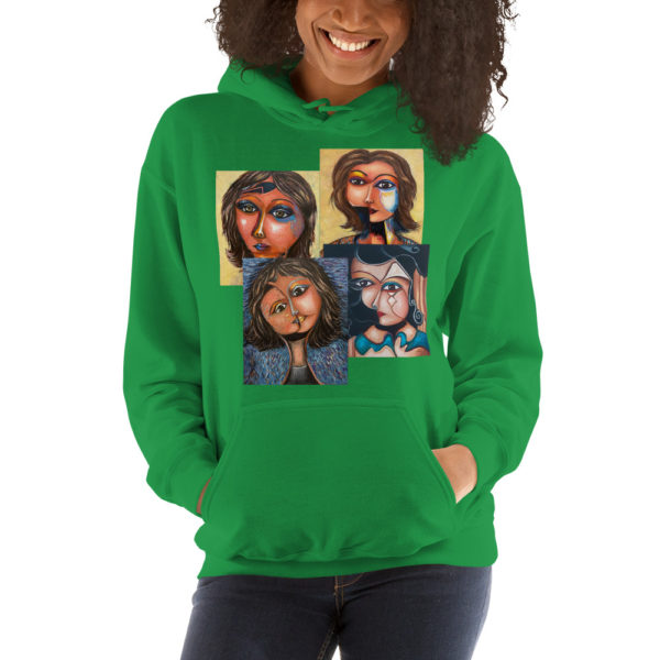 Buy Hoodie unisex with women's portraits artworks - Image 2