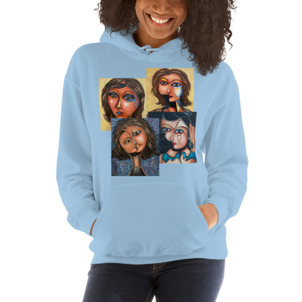 Buy Hoodie unisex with women's portraits artworks - Image 4