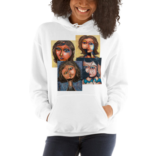 Buy Hoodie unisex with women's portraits artworks - Image 6