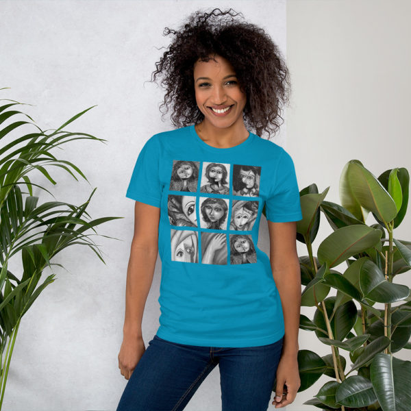 T-shirt trends | Black and white art design t-shirt for women - Image 3