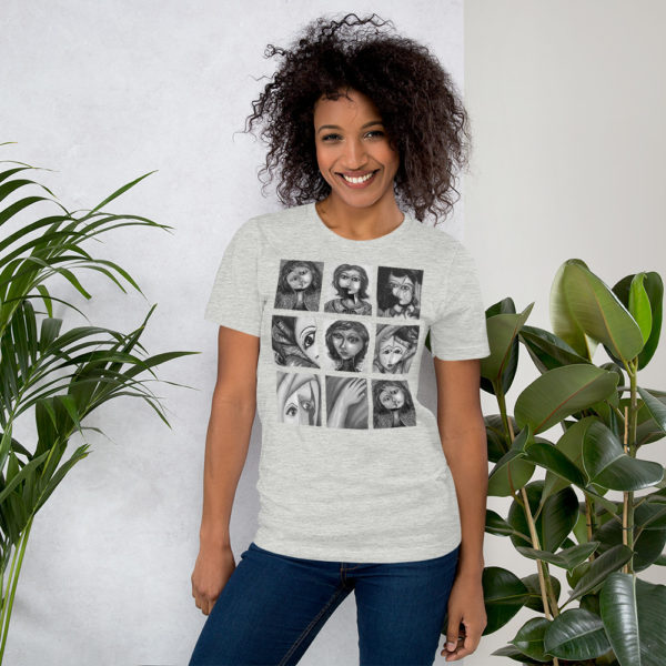 T-shirt trends | Black and white art design t-shirt for women - Image 5