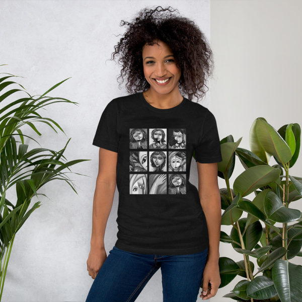 T-shirt trends | Black and white art design t-shirt for women - Image 6