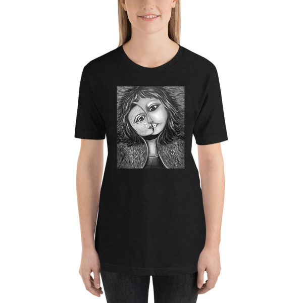 Black and white t-shirt  | woman's artistic portrait t-shirt