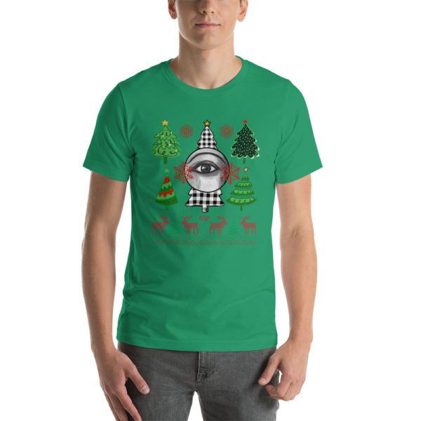 Christmas Unisex t-shirt | Christmas Trees and eyes t-shirt - Image 2