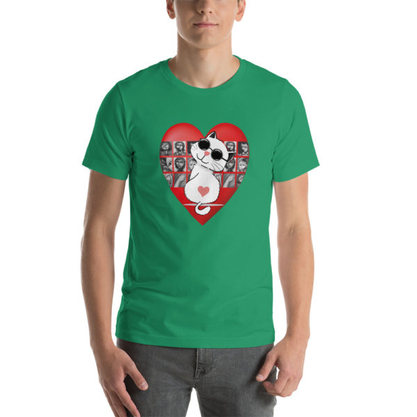 Cute cat in artistic heart Unisex t-shirt - Image 3