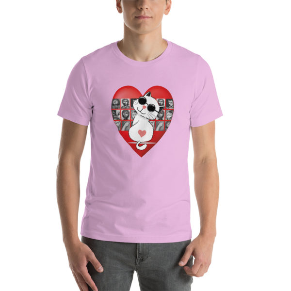 Cute cat in artistic heart Unisex t-shirt - Image 5