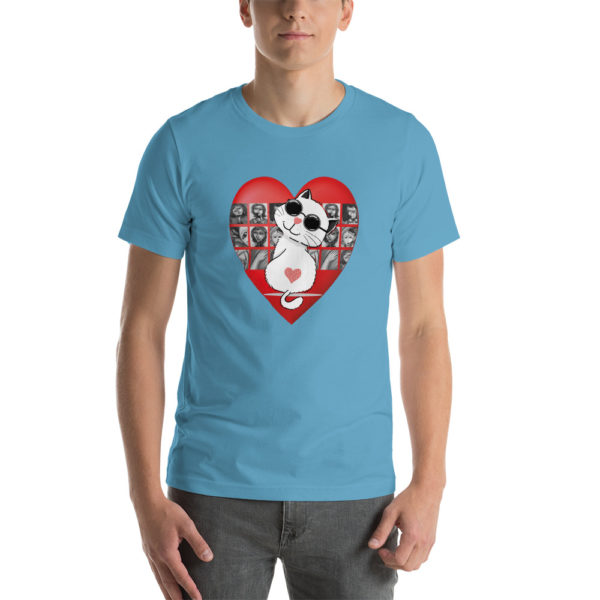 Cute cat in artistic heart Unisex t-shirt - Image 4