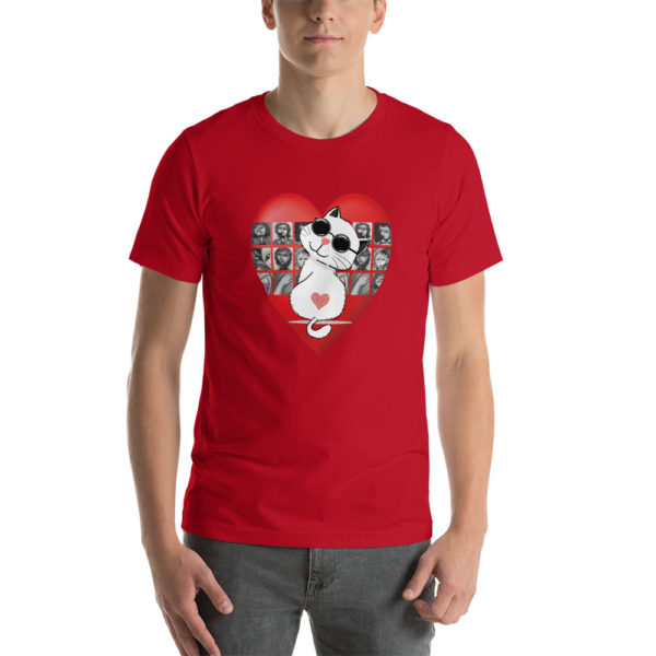 Cute cat in artistic heart Unisex t-shirt - Image 2