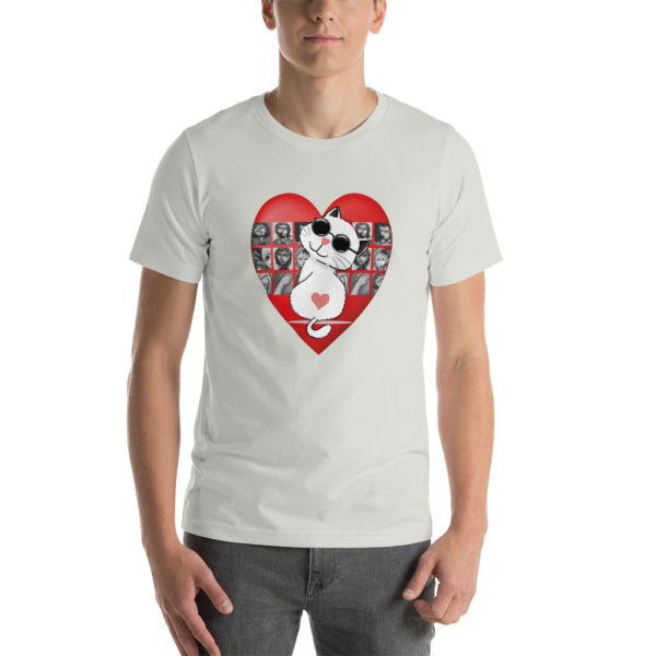 Cute cat in artistic heart Unisex t-shirt - Image 7