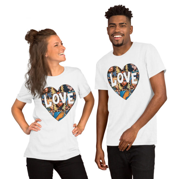 Love in artistic heart Unisex t-shirt