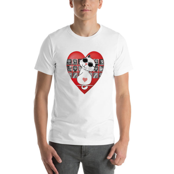 Cute cat in artistic heart Unisex t-shirt - Image 8