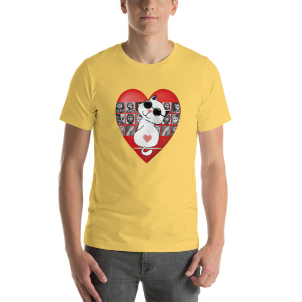 Cute cat in artistic heart Unisex t-shirt - Image 6