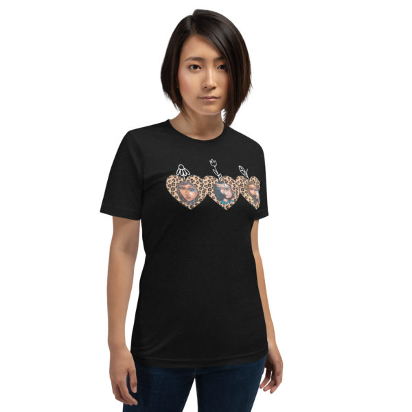 Unisex t-shirt for women | Heart  Leopard print women's t-shirt