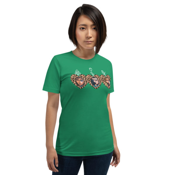 Unisex t-shirt for women | Heart  Leopard print women's t-shirt - Image 4