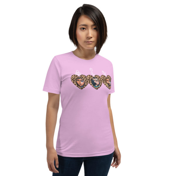 Unisex t-shirt for women | Heart  Leopard print women's t-shirt - Image 5