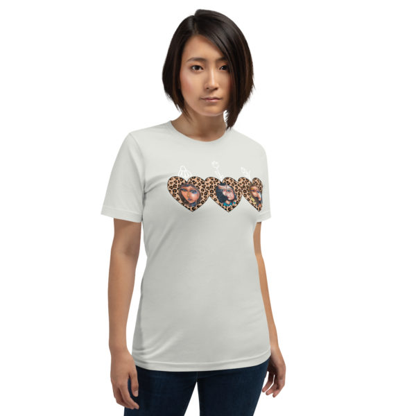 Unisex t-shirt for women | Heart  Leopard print women's t-shirt - Image 7