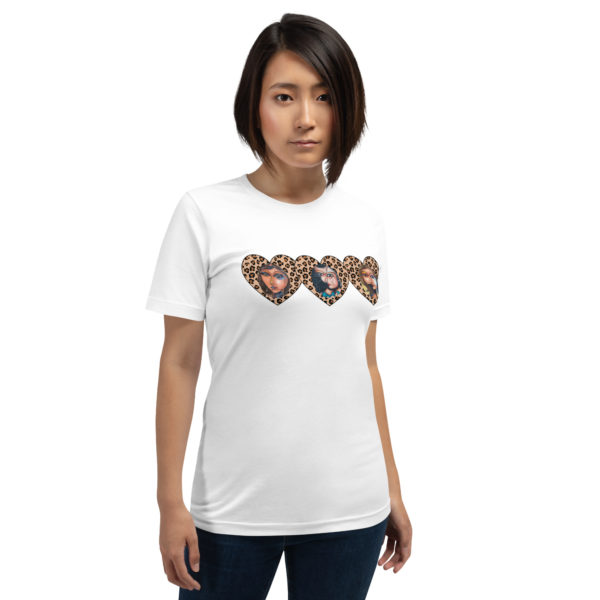 Unisex t-shirt for women | Heart  Leopard print women's t-shirt - Image 2