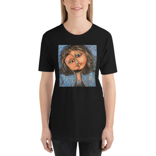 Comfortable Unisex t-shirt Woman art color portrait - Image 2