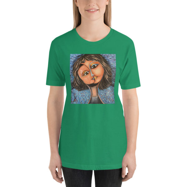 Comfortable Unisex t-shirt Woman art color portrait - Image 4