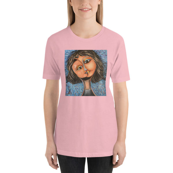 Comfortable Unisex t-shirt Woman art color portrait - Image 5