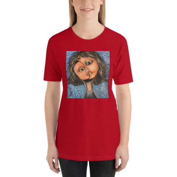 Comfortable Unisex t-shirt Woman art color portrait - Image 3