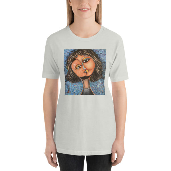 Comfortable Unisex t-shirt Woman art color portrait - Image 6