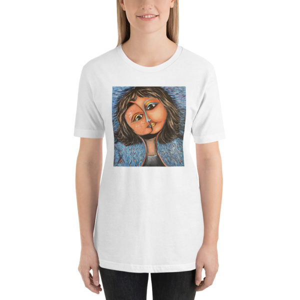 Comfortable Unisex t-shirt Woman art color portrait